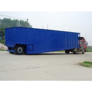 Mobile water tank trailer on the road